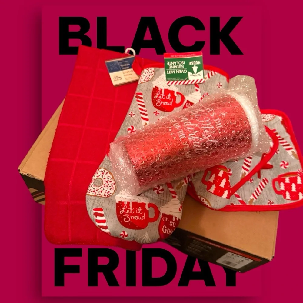 Holiday Red and Gray Party Tableware Set